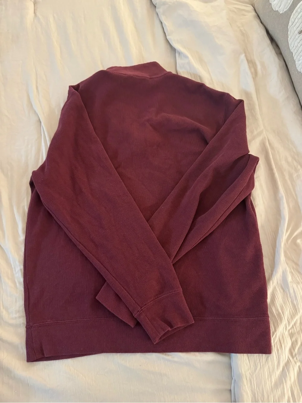 Levi's Men's Zip-Up Sweater in Burgundy with Dark Collar